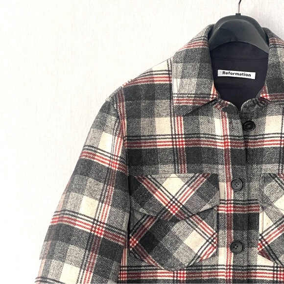 Reformation Woodside Plaid Shacket Jacket - Picture 5 of 15